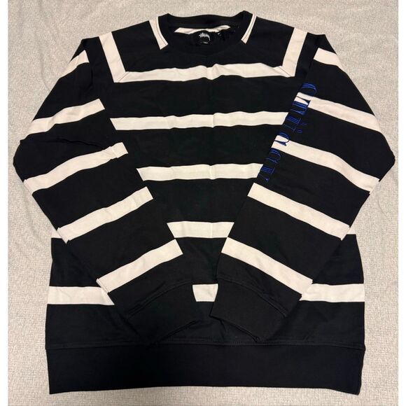 Stussy Size Medium Striped Raglan Crew LS Long Sleeve Shirt Men - Picture 1 of 5